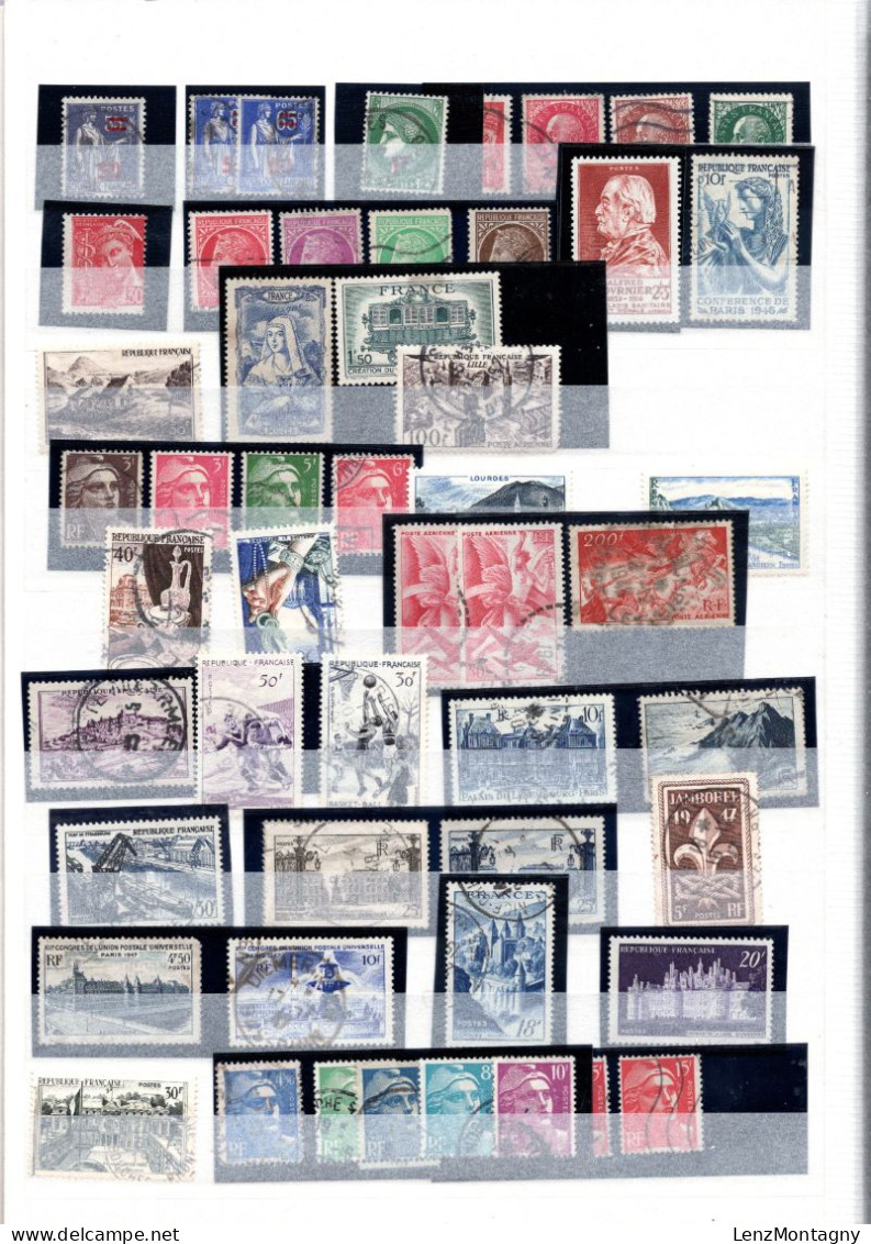 Collection de timbres France de Cèrès - Napoléon -  1 classeur bleu 20 pages, oblitéré, neuf * et neuf **, selon Scans