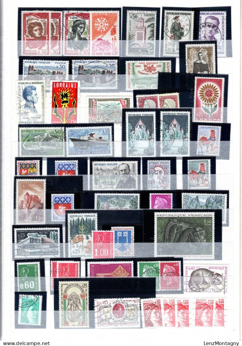 Collection de timbres France de Cèrès - Napoléon -  1 classeur bleu 20 pages, oblitéré, neuf * et neuf **, selon Scans