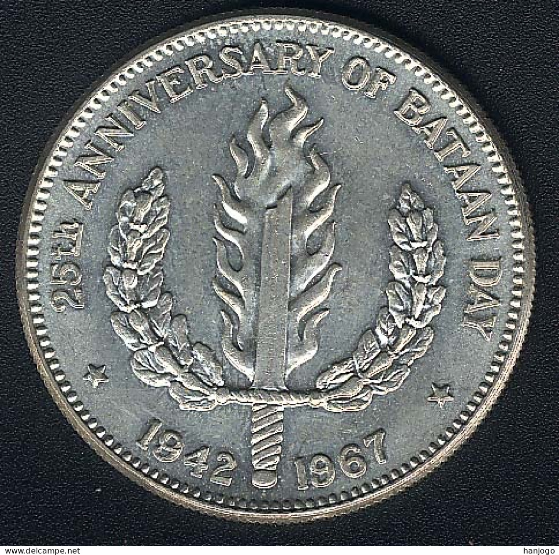 Philippinen, 1 Peso 1967, Bataan, Silber, UNC - Filipinas