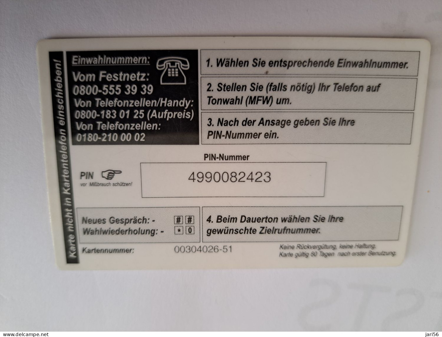 DUITSLAND/GERMANY  € 5,- / TELE MONEY/ BANKNOTES & COINS ON CARD        Fine Used  PREPAID  **16528** - Cellulari, Carte Prepagate E Ricariche