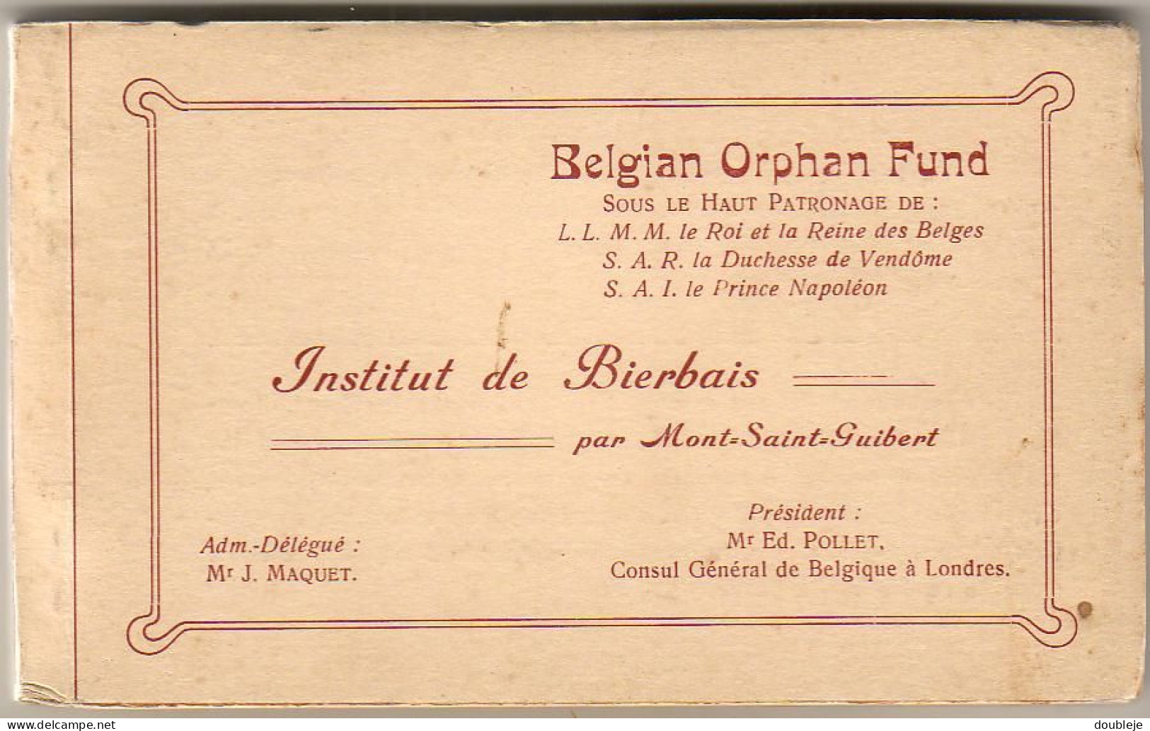 BELGIQUE   MONT SAINT GUIBERT  Institut De BIERBAIS  ......Carnet De 18 Cartes  .........peu  Courant - Mont-Saint-Guibert