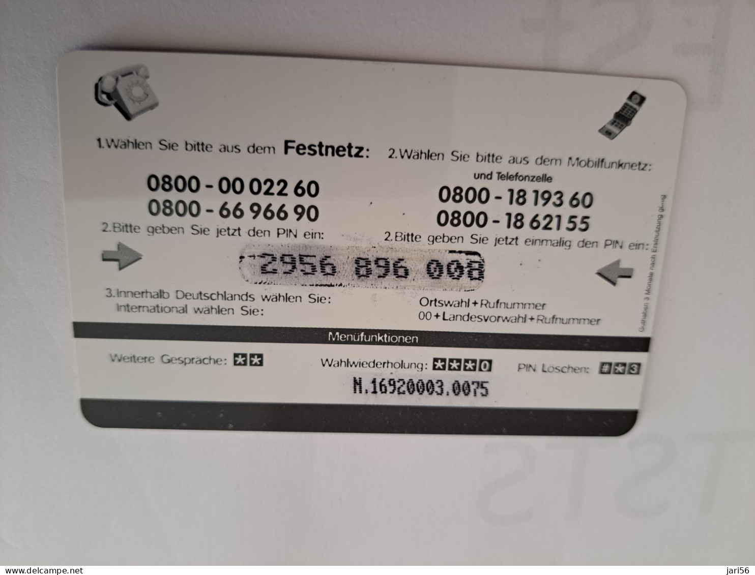 DUITSLAND/GERMANY  € 6,- / PLANET/ PIGEON BIRD   ON CARD        Fine Used  PREPAID  **16531** - GSM, Cartes Prepayées & Recharges