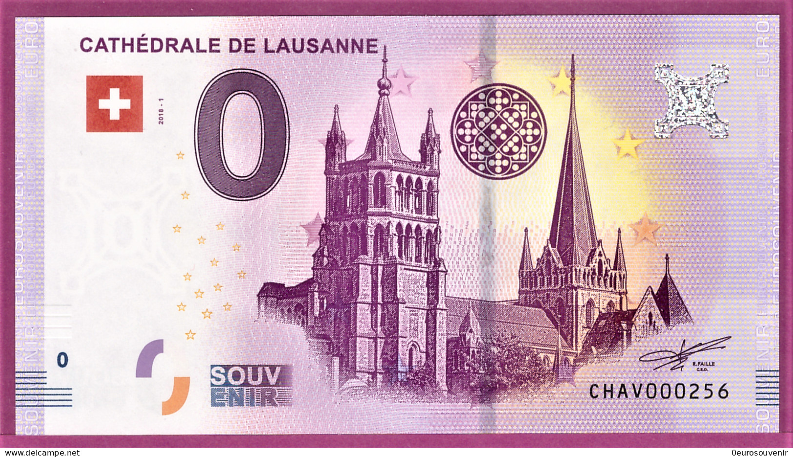 0-Euro CHAV 2018-1 CATHEDRALE DE LAUSANNE S-7f - Prove Private