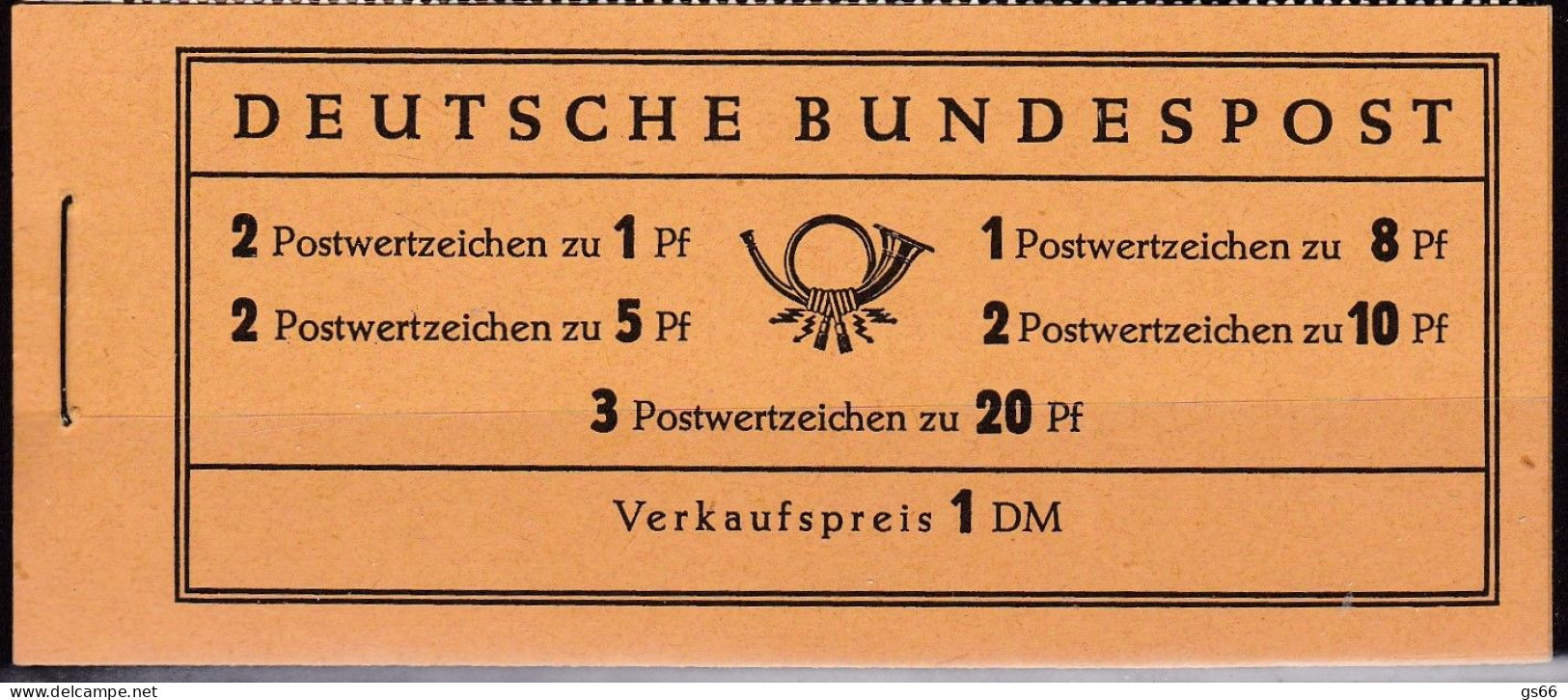 Bund , 1960, MH 4 Y II,  Heuss + Ziffer, Ohne Randleiste, Used, Stempel (21b) Rhode über Olpe - 1951-1970