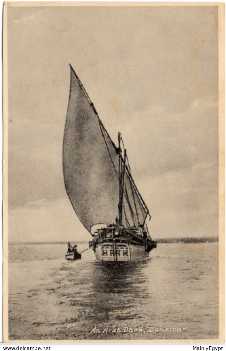 ZANZIBAR Postcard -: Ca. 1910, Arab Dhow, Boats  - PC03 - Tanzanía