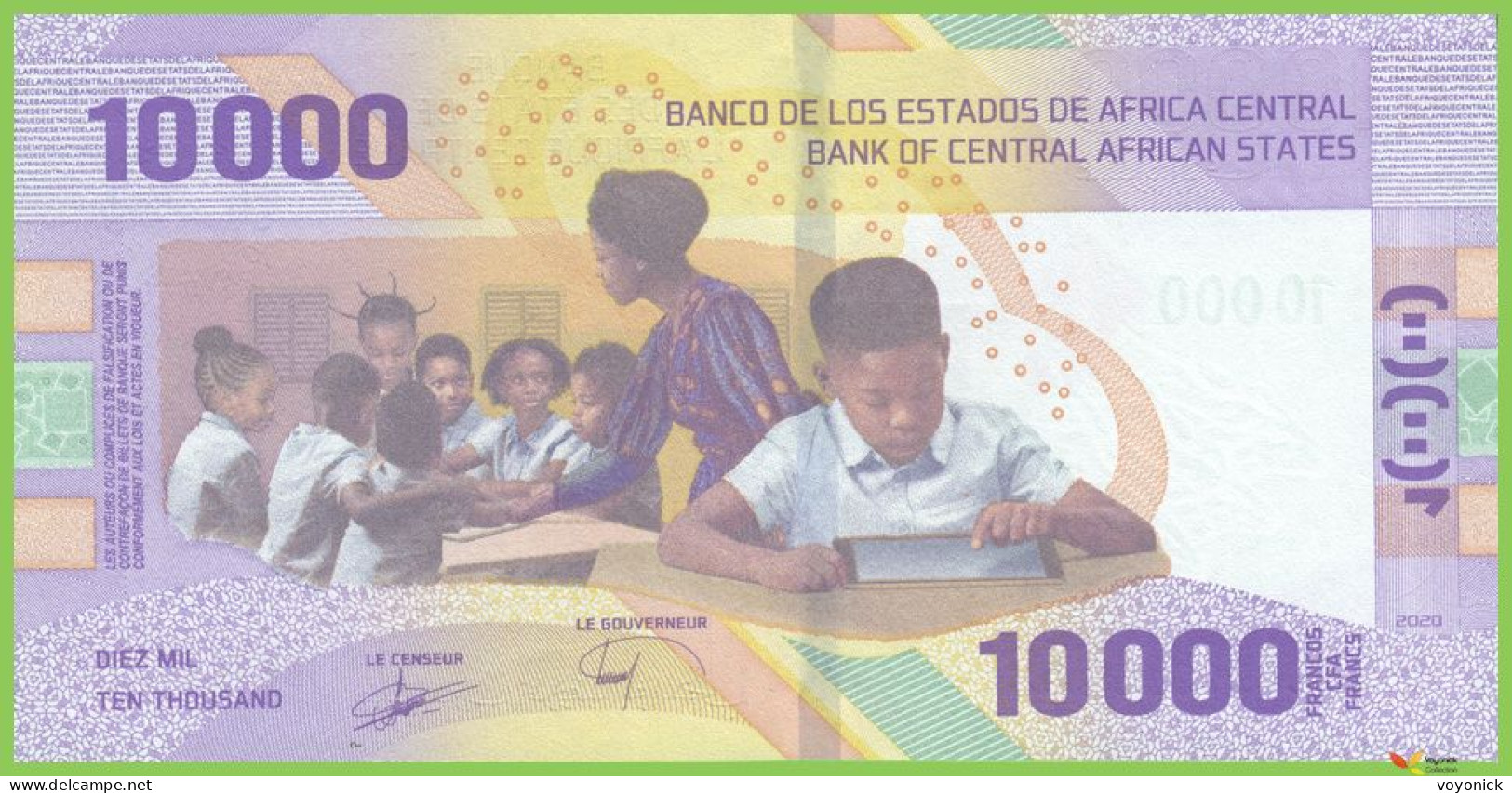 Voyo CENTRAL AFRICAN STATES CEMAC 10000 Francs CFA 2020(2022) P704 B115a D0 UNC - États D'Afrique Centrale
