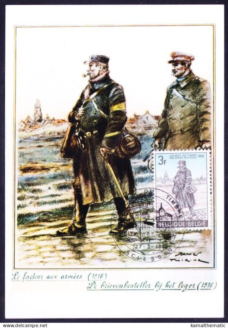 Belgium 1968 Maxi Card, Postman Of The Field Post - 1961-1970