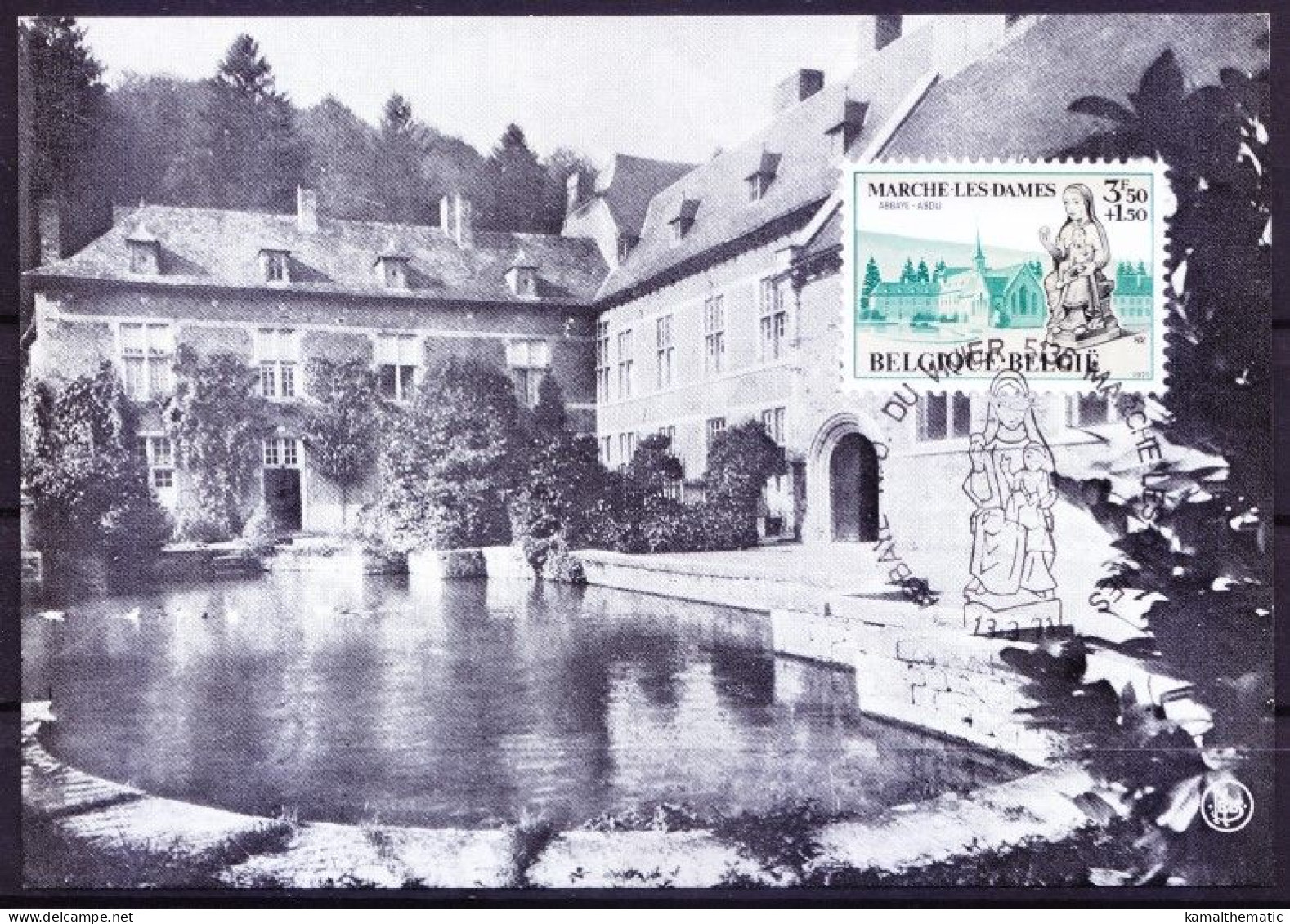 Belgium 1971 Maxi Card, Abbey Monastery In Marche-les-Dames, Architecture - 1961-1970