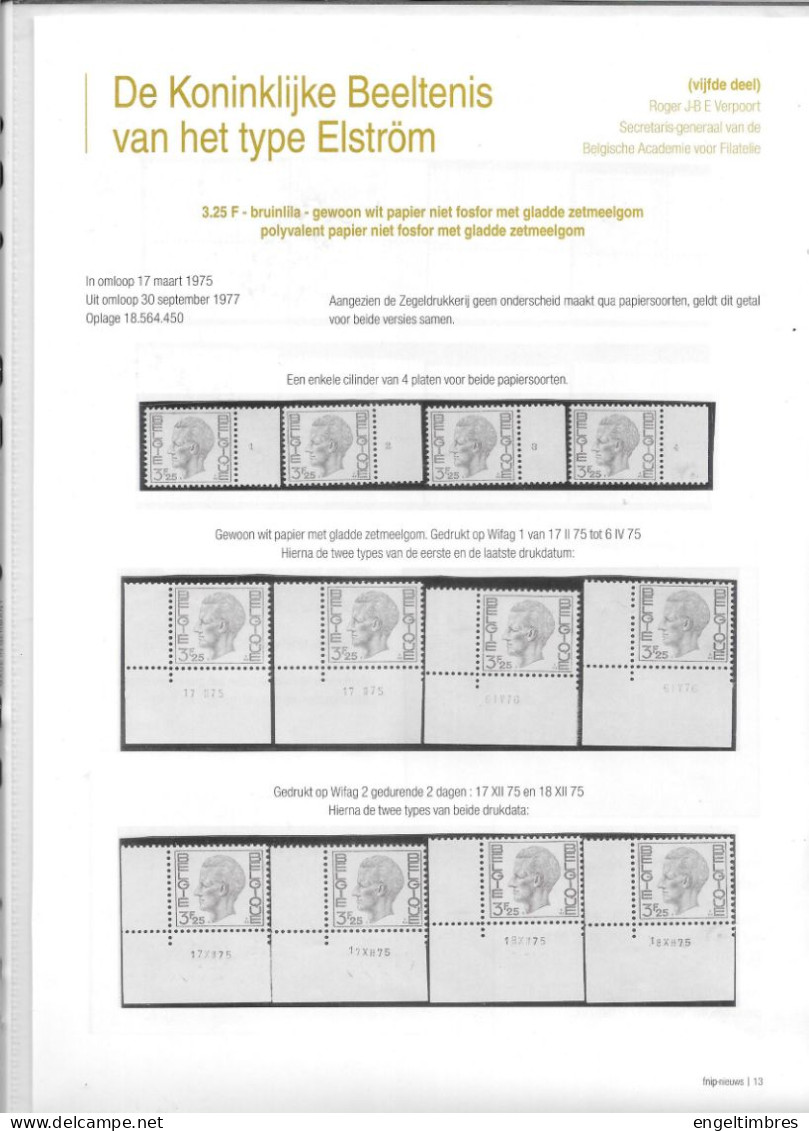 Belgium - Large Selection Of ELSTROM Stamps - All POSTFRIS - And All With Plaatnummer - Otros & Sin Clasificación