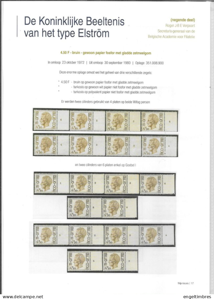 Belgium - Large Selection Of ELSTROM Stamps - All POSTFRIS - And All With Plaatnummer - Other & Unclassified