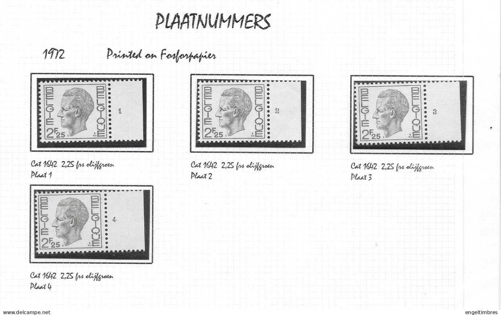 Belgium - Large selection of ELSTROM stamps - all POSTFRIS - and all with Plaatnummer