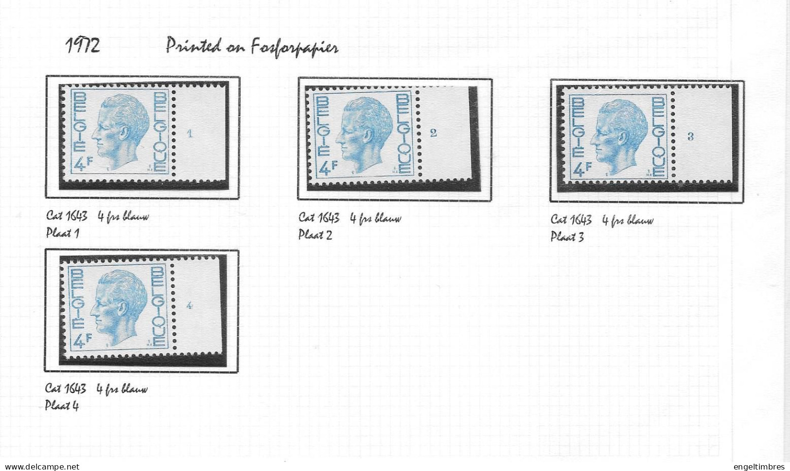 Belgium - Large selection of ELSTROM stamps - all POSTFRIS - and all with Plaatnummer