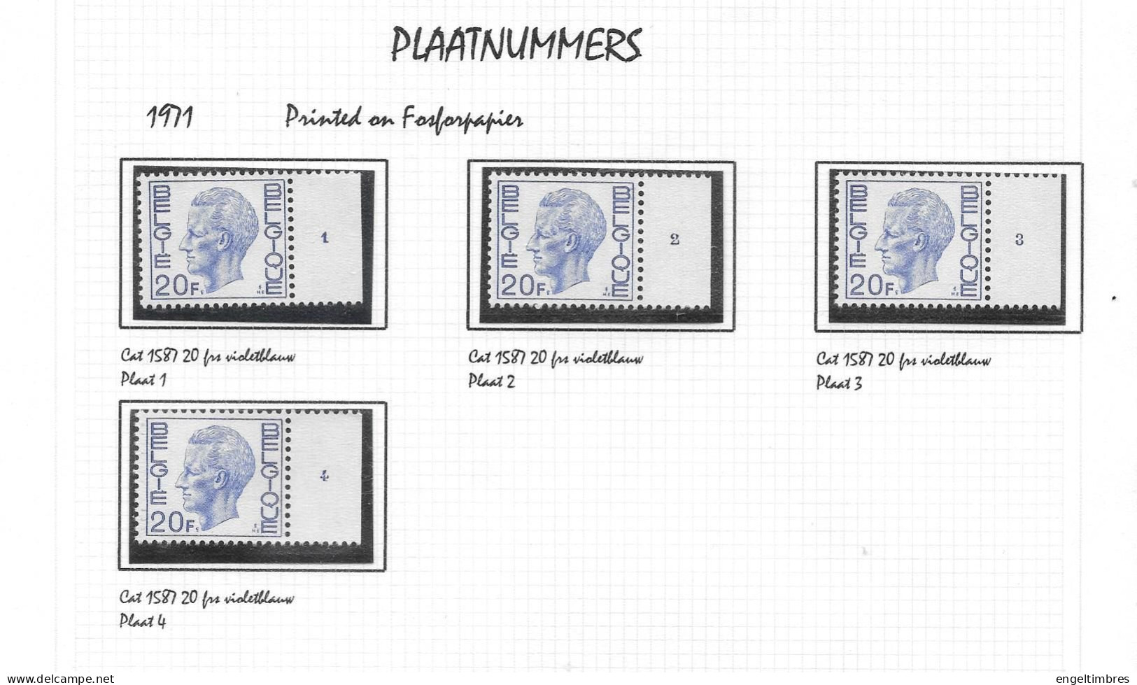 Belgium - Large selection of ELSTROM stamps - all POSTFRIS - and all with Plaatnummer