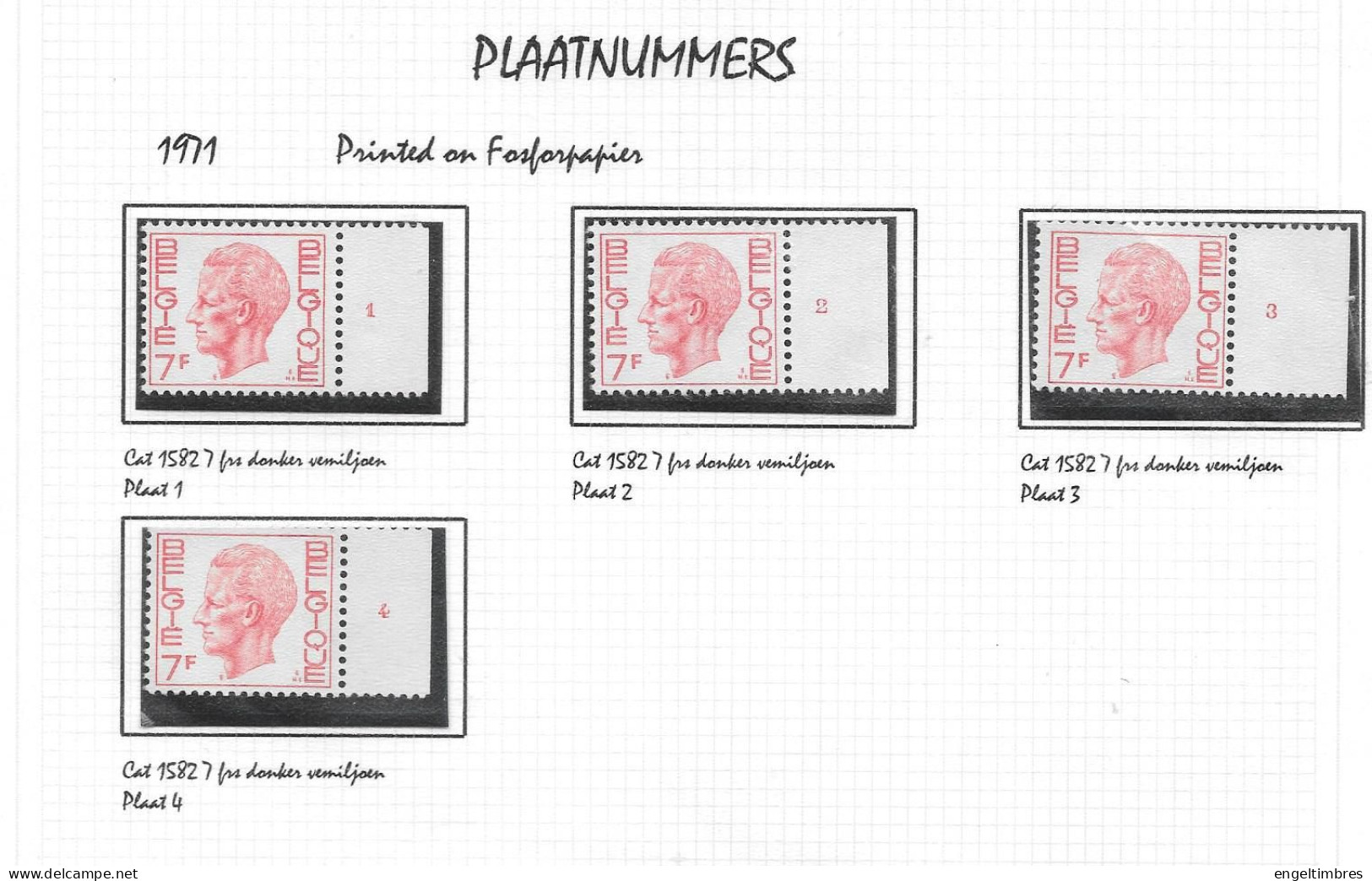 Belgium - Large selection of ELSTROM stamps - all POSTFRIS - and all with Plaatnummer