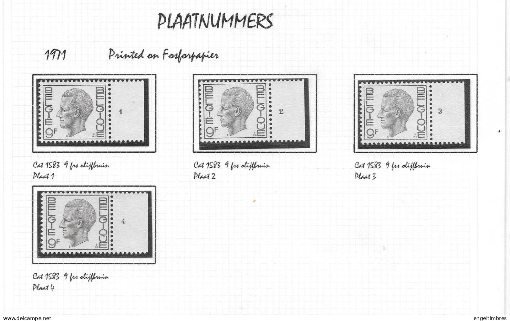 Belgium - Large selection of ELSTROM stamps - all POSTFRIS - and all with Plaatnummer