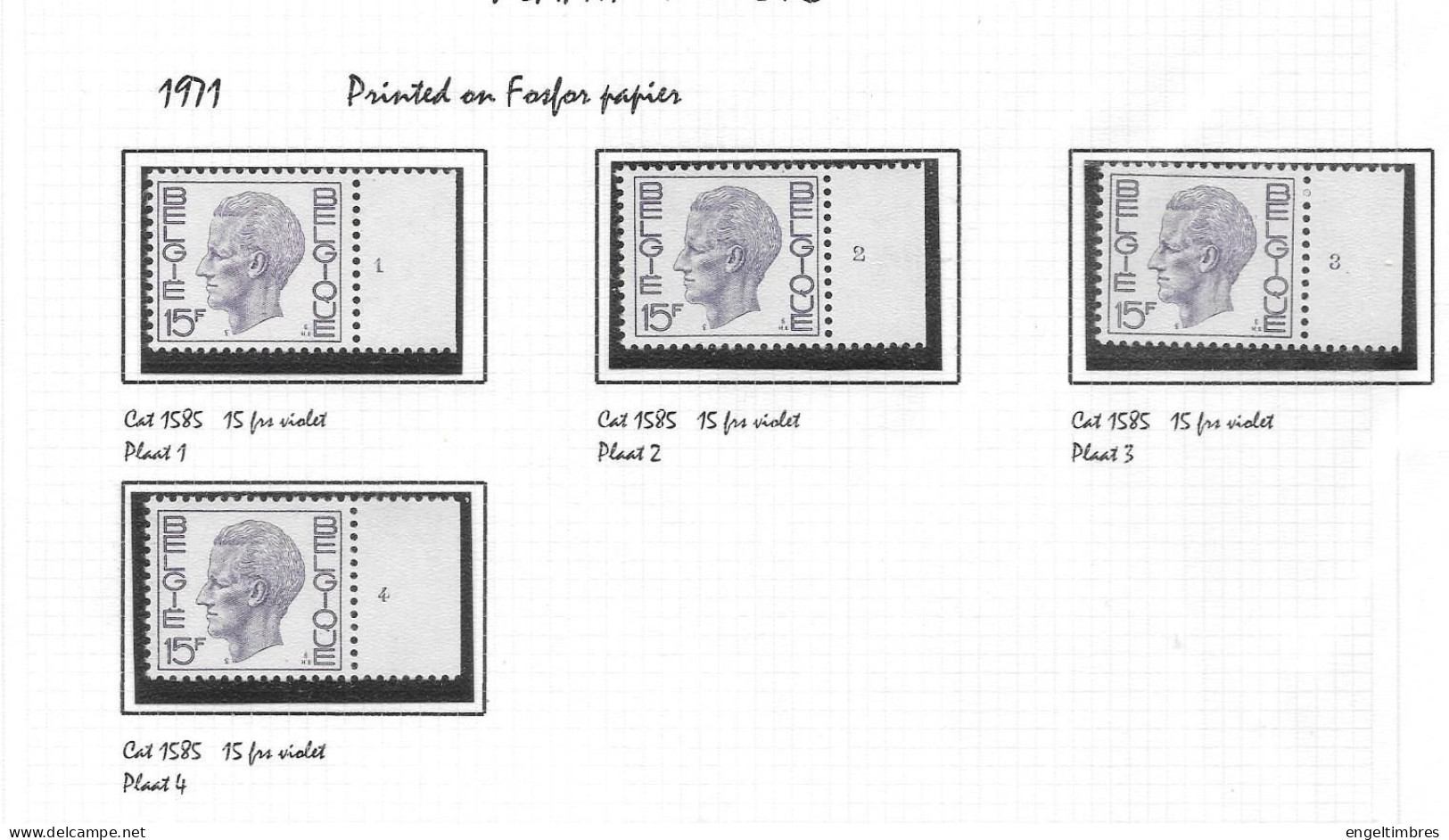 Belgium - Large selection of ELSTROM stamps - all POSTFRIS - and all with Plaatnummer