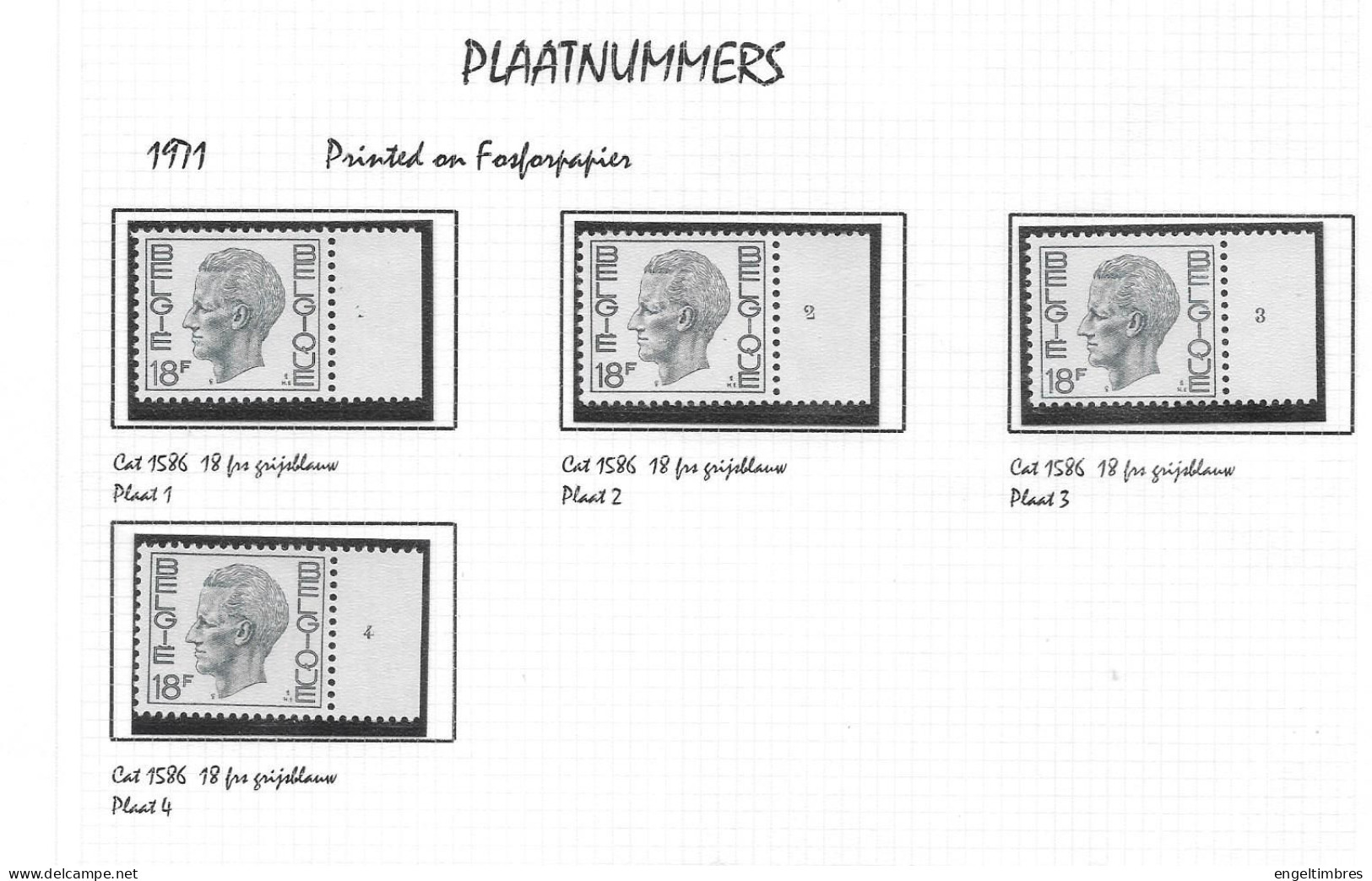 Belgium - Large selection of ELSTROM stamps - all POSTFRIS - and all with Plaatnummer