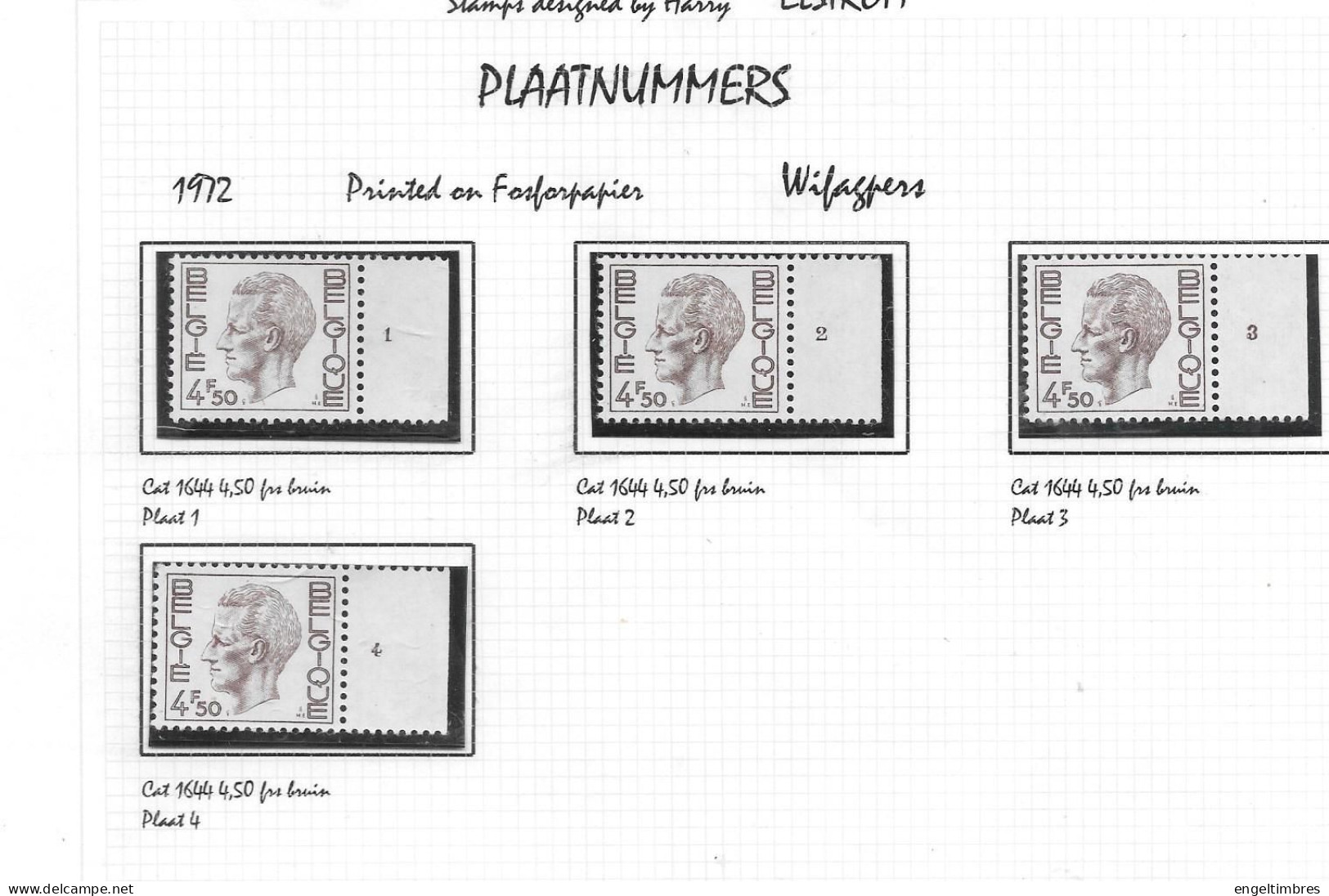 Belgium - Large selection of ELSTROM stamps - all POSTFRIS - and all with Plaatnummer