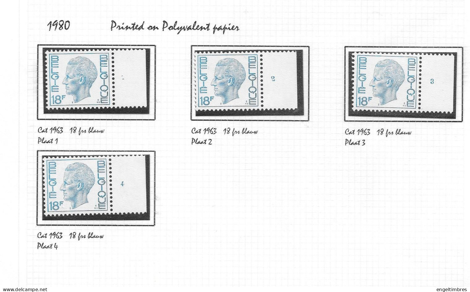 Belgium - Large selection of ELSTROM stamps - all POSTFRIS - and all with Plaatnummer