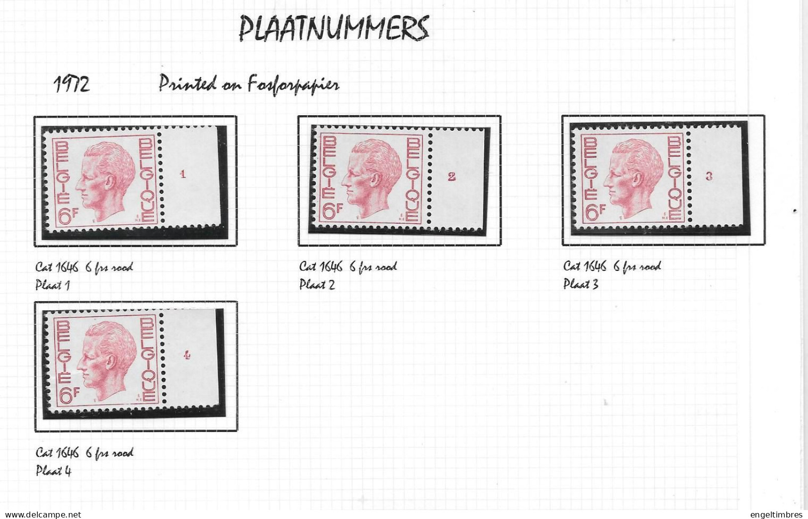 Belgium - Large selection of ELSTROM stamps - all POSTFRIS - and all with Plaatnummer