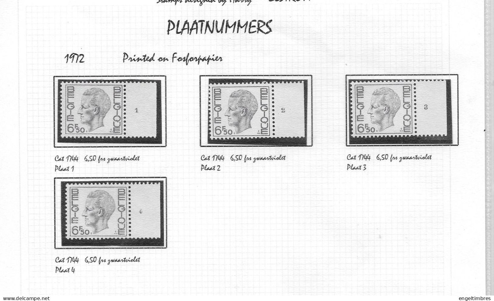 Belgium - Large selection of ELSTROM stamps - all POSTFRIS - and all with Plaatnummer