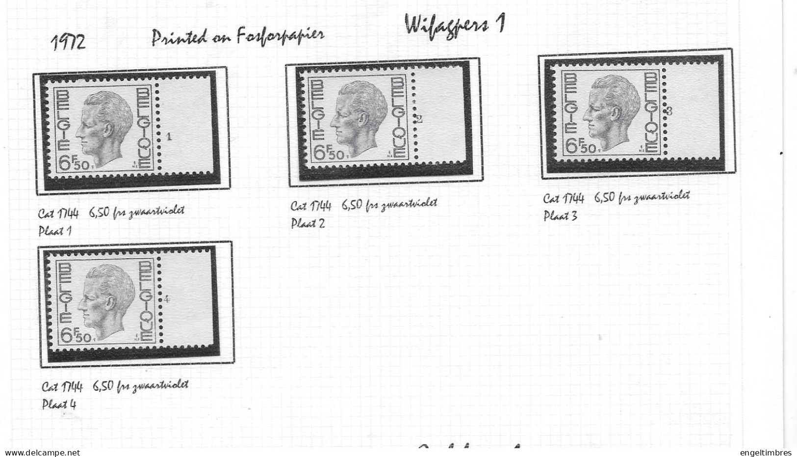 Belgium - Large selection of ELSTROM stamps - all POSTFRIS - and all with Plaatnummer