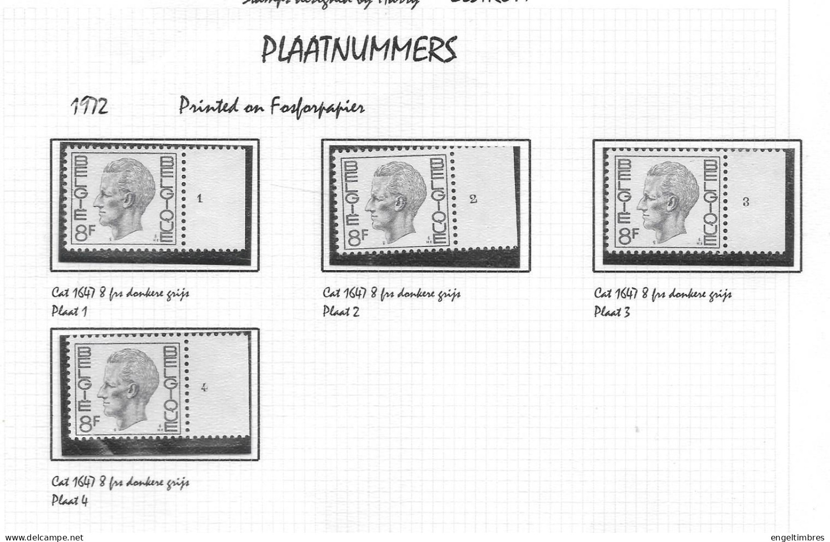 Belgium - Large selection of ELSTROM stamps - all POSTFRIS - and all with Plaatnummer