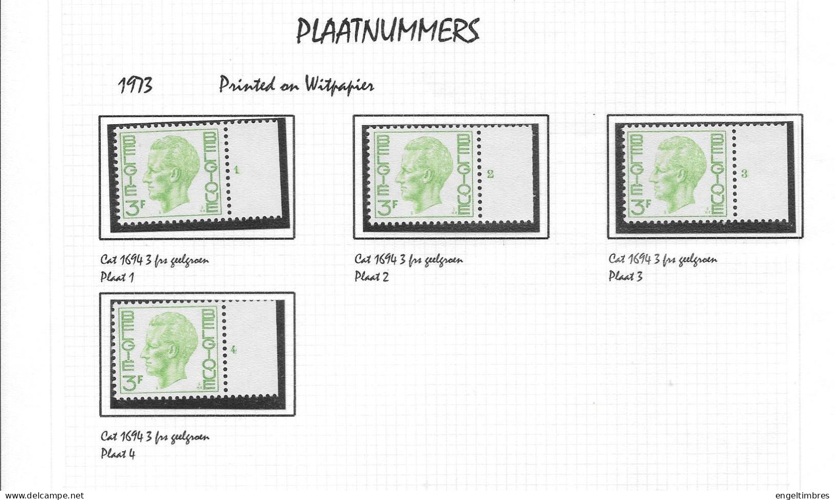 Belgium - Large selection of ELSTROM stamps - all POSTFRIS - and all with Plaatnummer