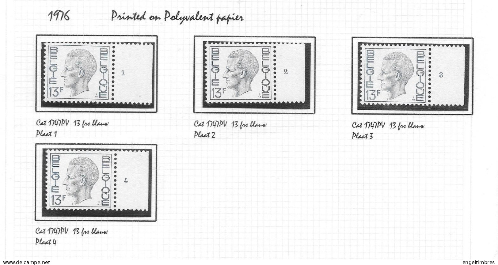 Belgium - Large selection of ELSTROM stamps - all POSTFRIS - and all with Plaatnummer