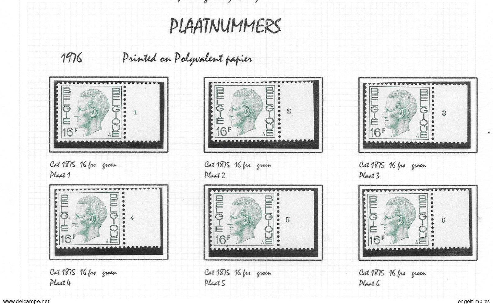 Belgium - Large selection of ELSTROM stamps - all POSTFRIS - and all with Plaatnummer