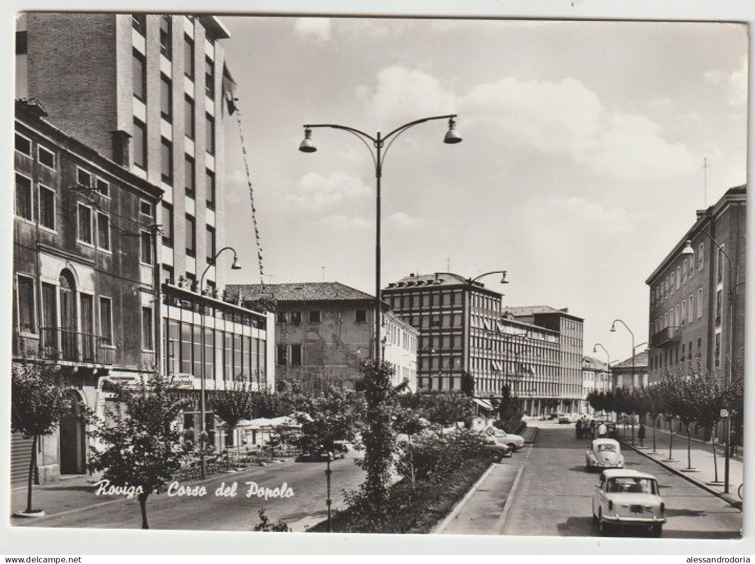 Cartolina Viaggiata Affrancata Rovigo Corso Dle Popolo 1963 Francobollo 15 Lire - Rovigo