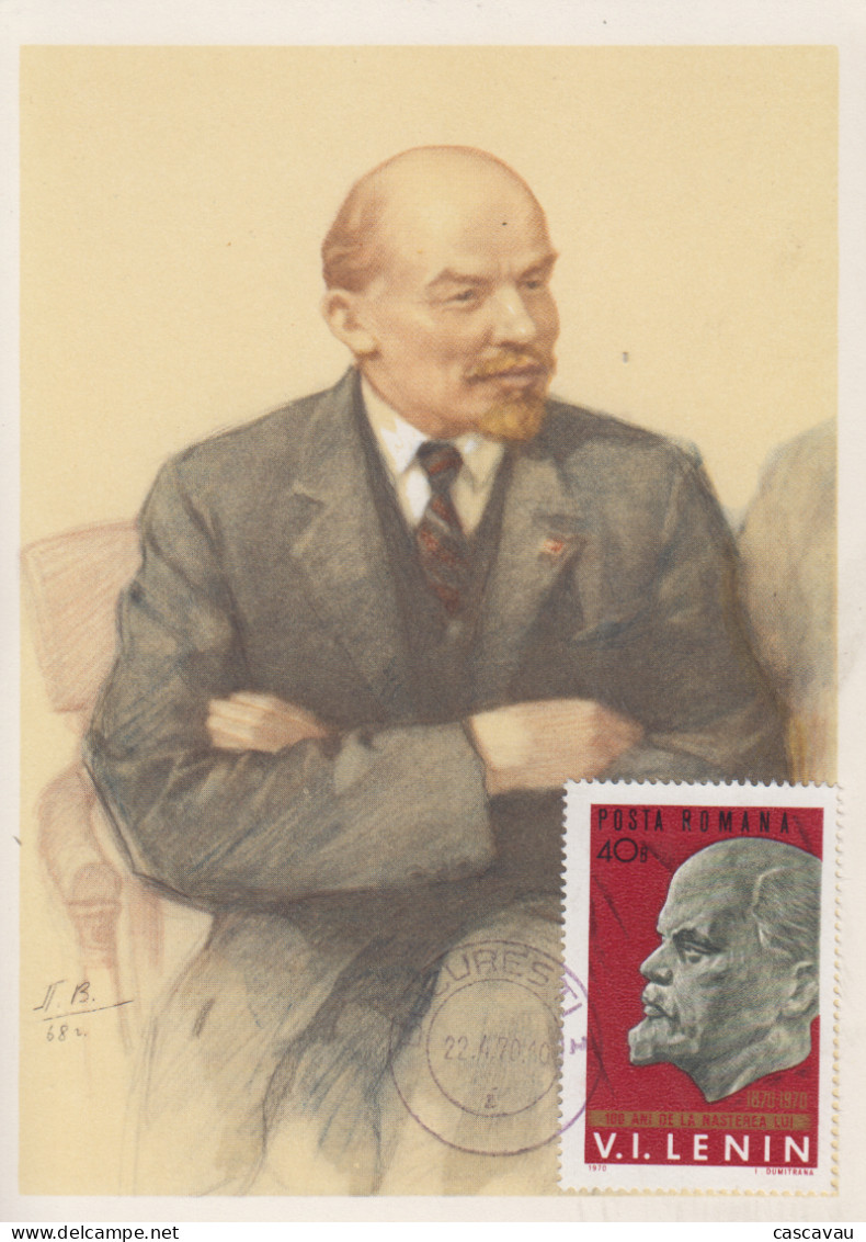 Carte Maximum   ROUMANIE    LENINE    1970 - Lenin