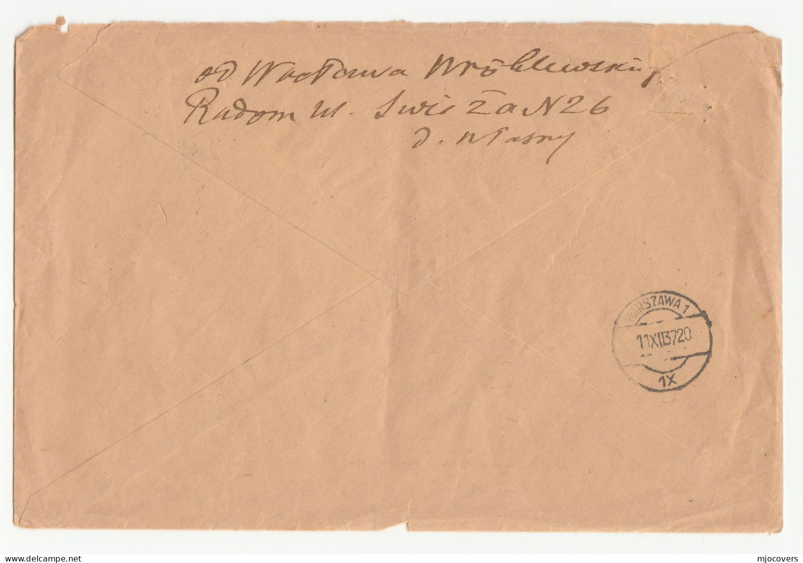 Radom Telef- Telegr.1937  POLAND Registered COVER Stamps To Warsaw Telecom - Lettres & Documents