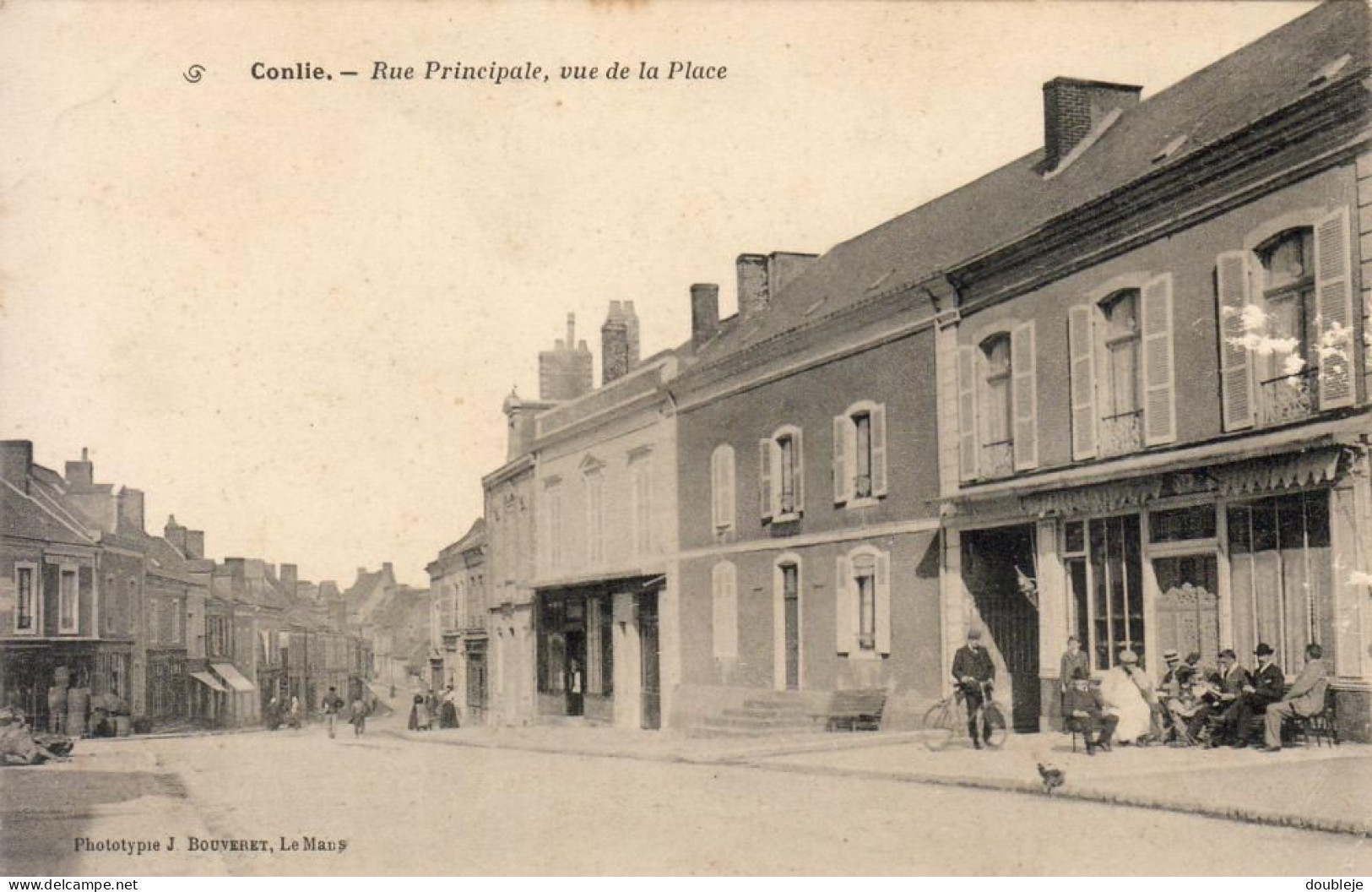 D72 CONLIE Rue Principale Vue De La Place ... RARE - Conlie