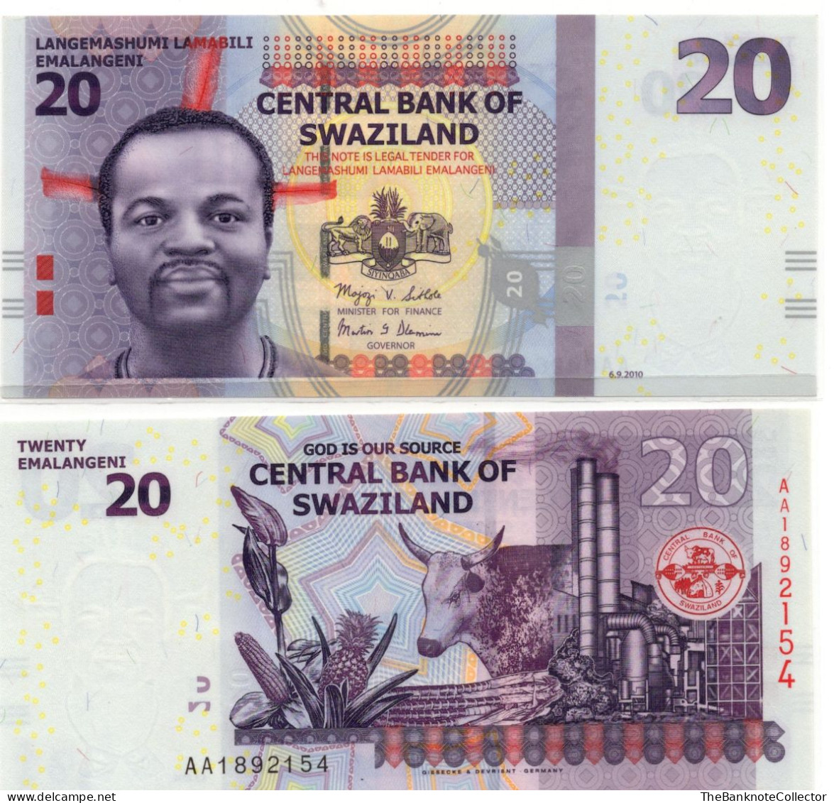 Swaziland 20 Emalangeni 2017 P-37 UNC - Swasiland