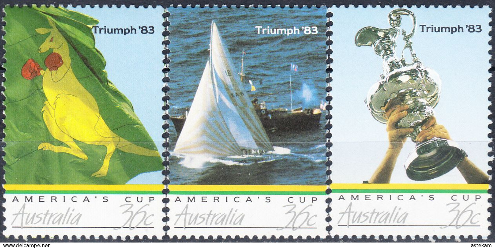 AUSTRALIA 1986, WINNING Of The AMERICA'S CUP In 1983, COMPLETE MNH SERIES With GOOD QUALITY, *** - Ungebraucht