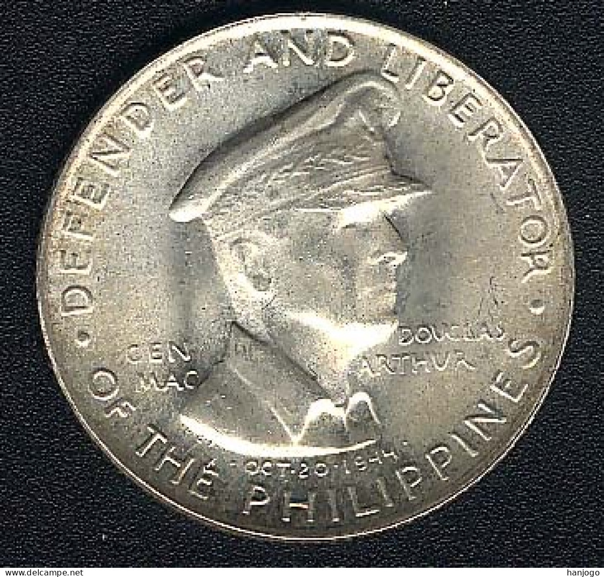 Philippinen, 50 Centavos 1947, Mac Arthur, Silber, AUNC - Filippine