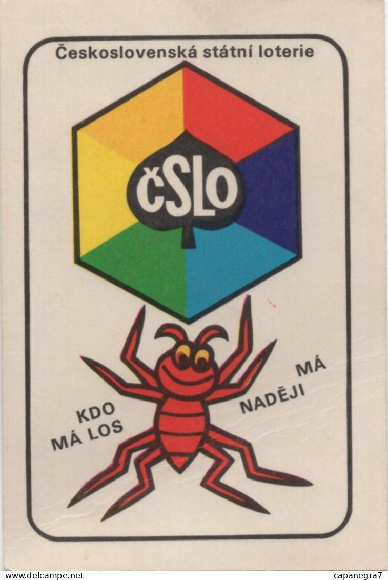 Lottery, Czechoslovak State Lottery, Czecho-Slovakia,1986, 60 X 90 Mm - Kleinformat : 1981-90