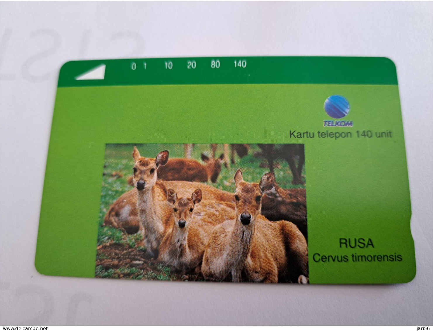 INDONESIA MAGNETIC/TAMURA  140  UNITS / DEARS/ RUSA CERVUS TIMORENSIS /   MAGNETIC   CARD  MINT  **16539** - Indonesia