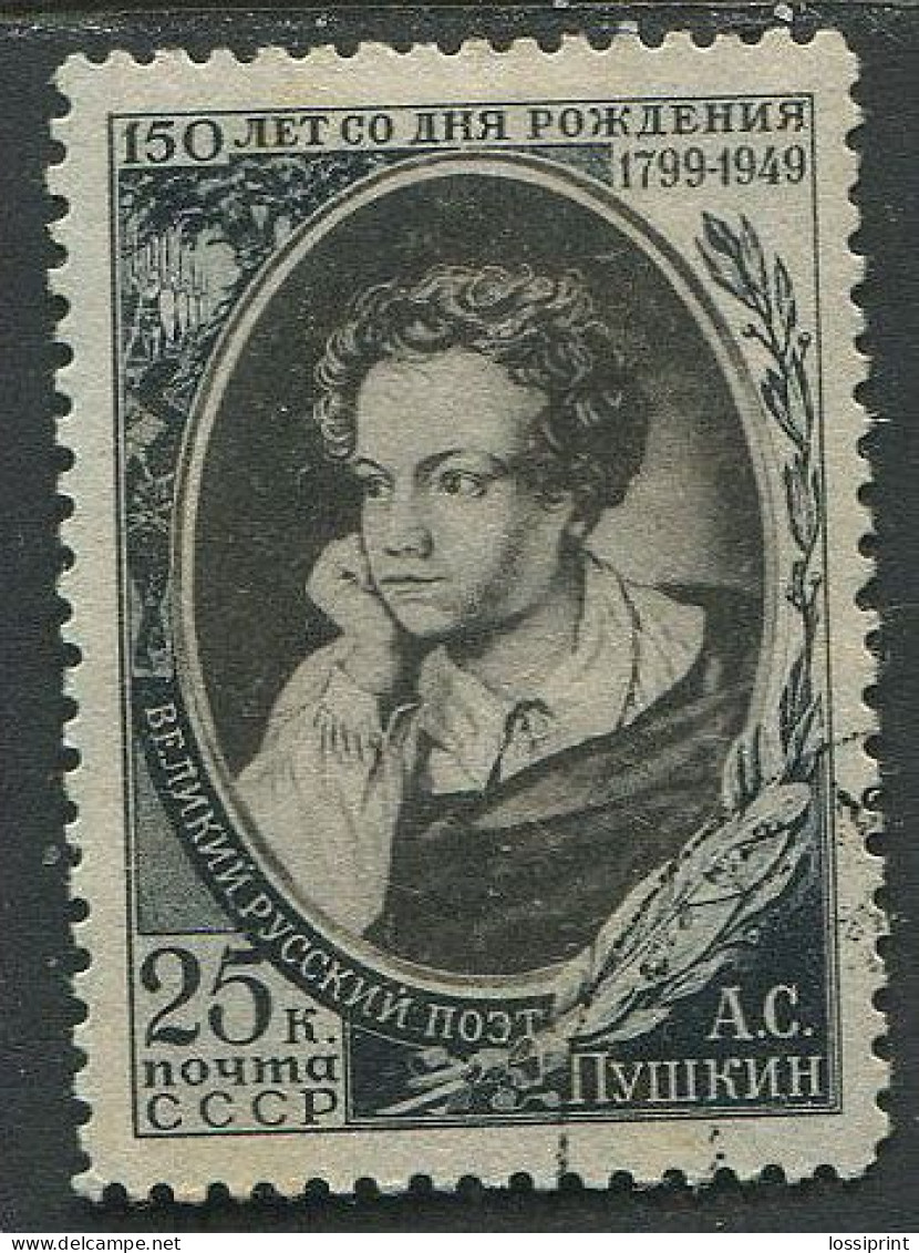 Soviet Union:Russia:USSR:Used Stamp 150 Years From A.S.Pushkin Birth, 1949 - Gebruikt