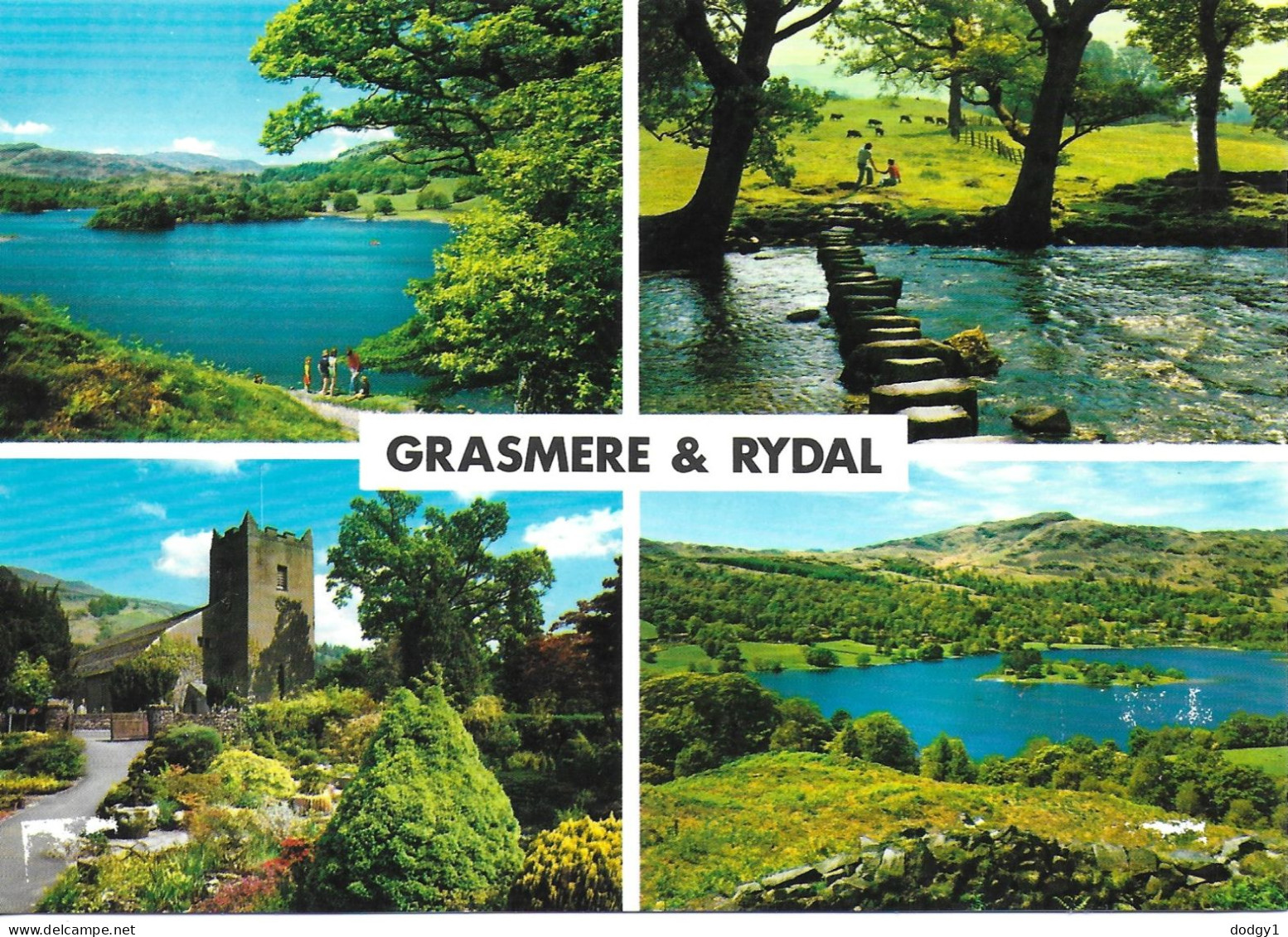 SCENES FROM GRASMERE AND RYDAL, CUMBRIA, ENGLAND. UNUSED POSTCARD   M3 - Grasmere