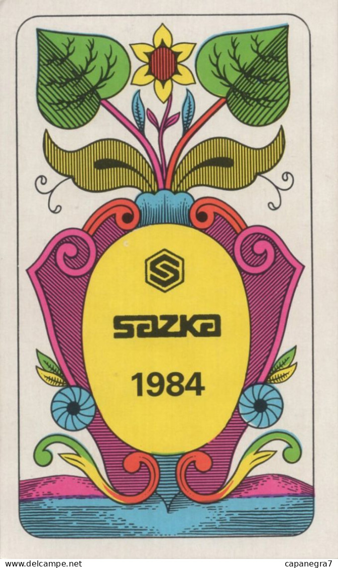 SAZKA, Czechoslovak Betting Office, Betting On The Results Of Sports Competitions, 1984, 65 X 105 Mm - Formato Piccolo : 1981-90