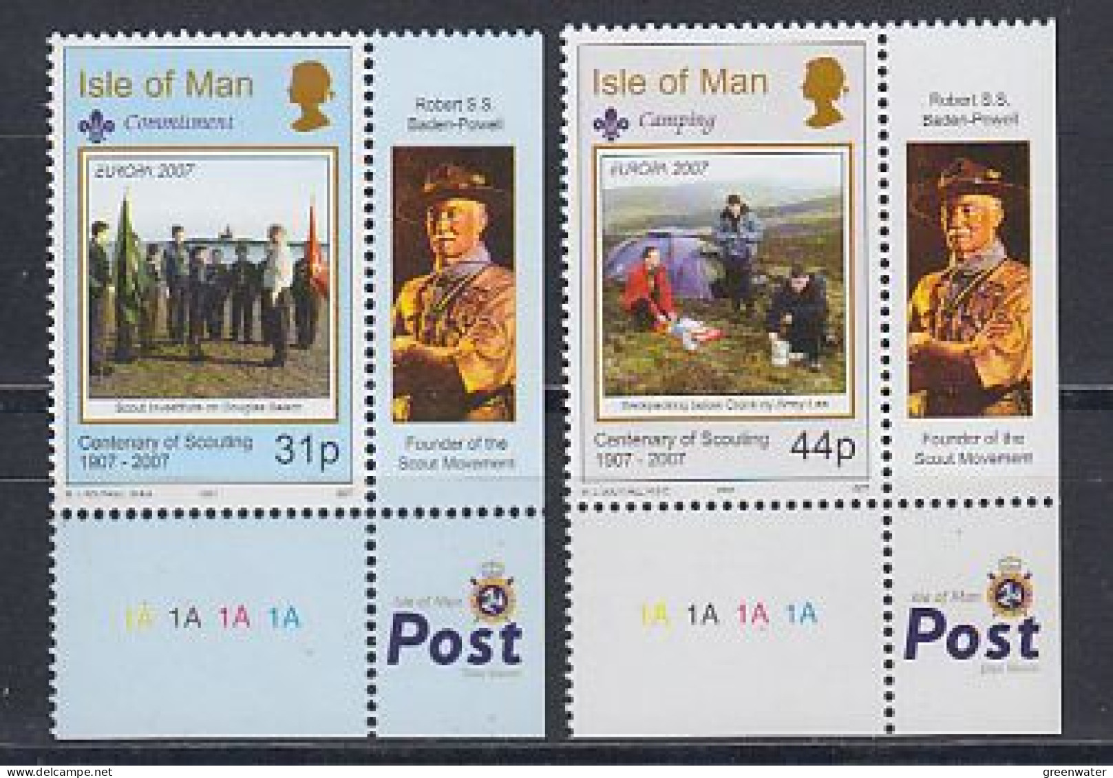 Europa Cept 2007 Isle Of Man 2v Scouting ** Mnh (59501B) - 2007