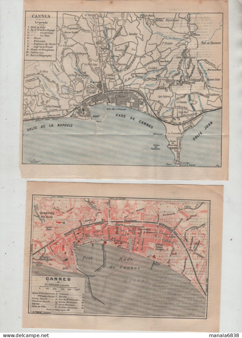 Plans De Cannes Début Du XXè Siècle Voies Ferrées - Cartes Topographiques