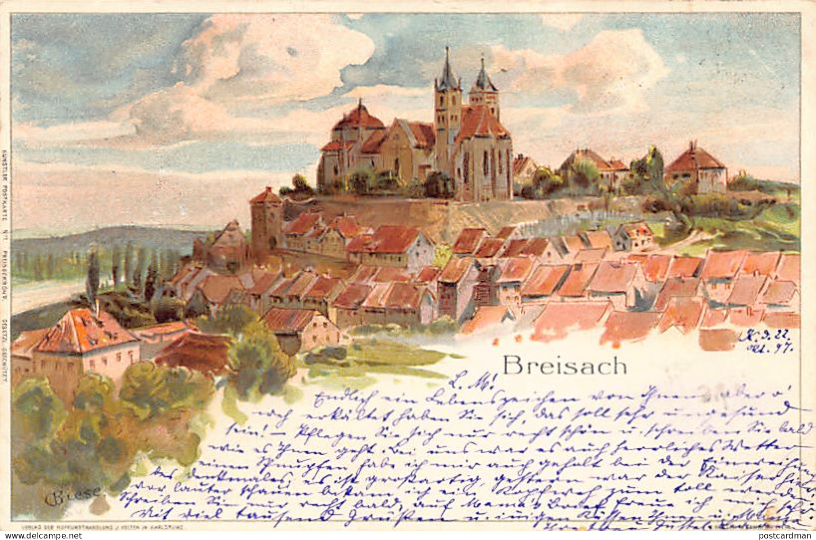 Breisach (BW) Litho Verl. J. Velten, Karlsruhe - Breisach