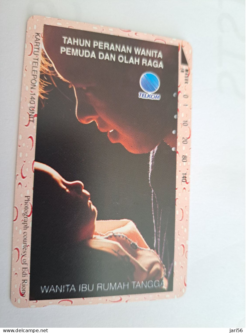 INDONESIA MAGNETIC/TAMURA  140  UNITS / MOTHER & BABY/   MAGNETIC  USED  CARD   **16542** - Indonesien