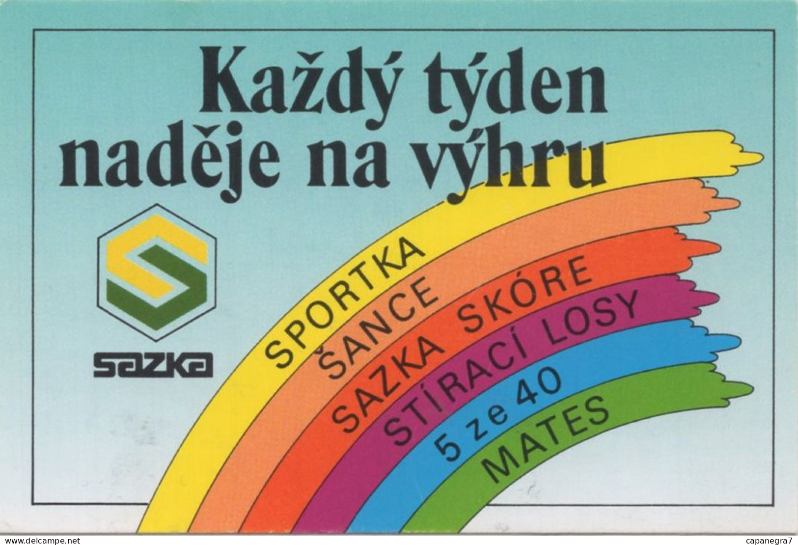 SAZKA, Czechoslovak Betting Office, Betting On The Results Of Sports Competitions, 1993, 100 X 60 Mm - Petit Format : 1991-00