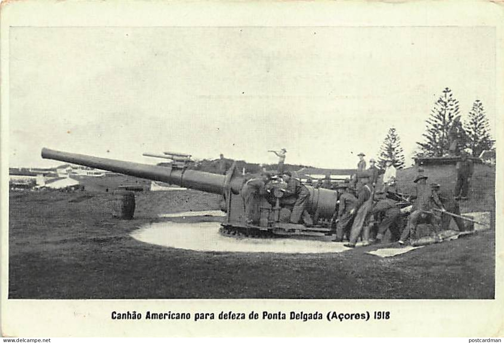 Açores - Canhao Americano Para Defeza De PONTA DELGADA 1918-1919.  - Açores