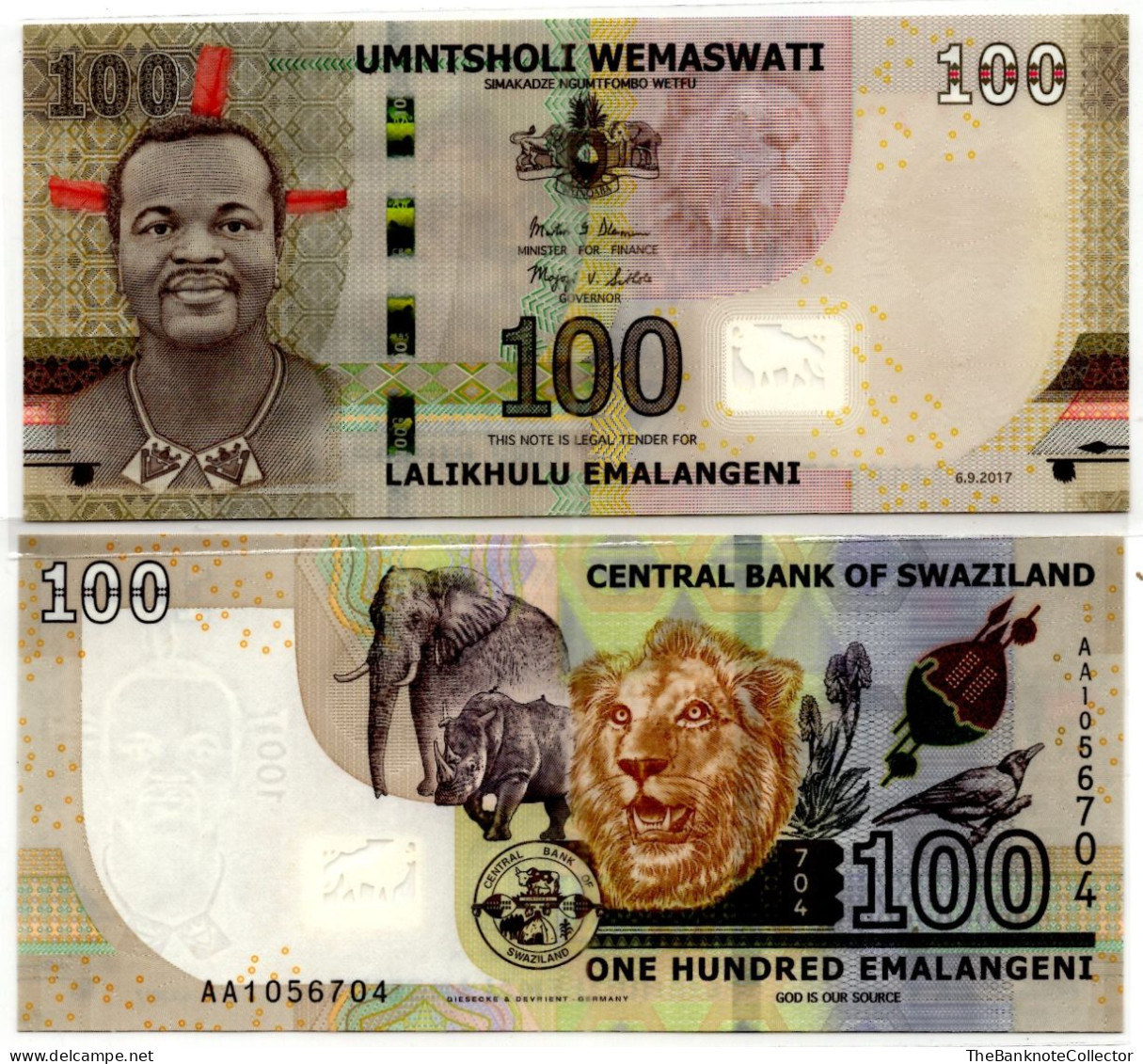 Swaziland 100 Emalangeni 2017 P-42 UNC - Swaziland