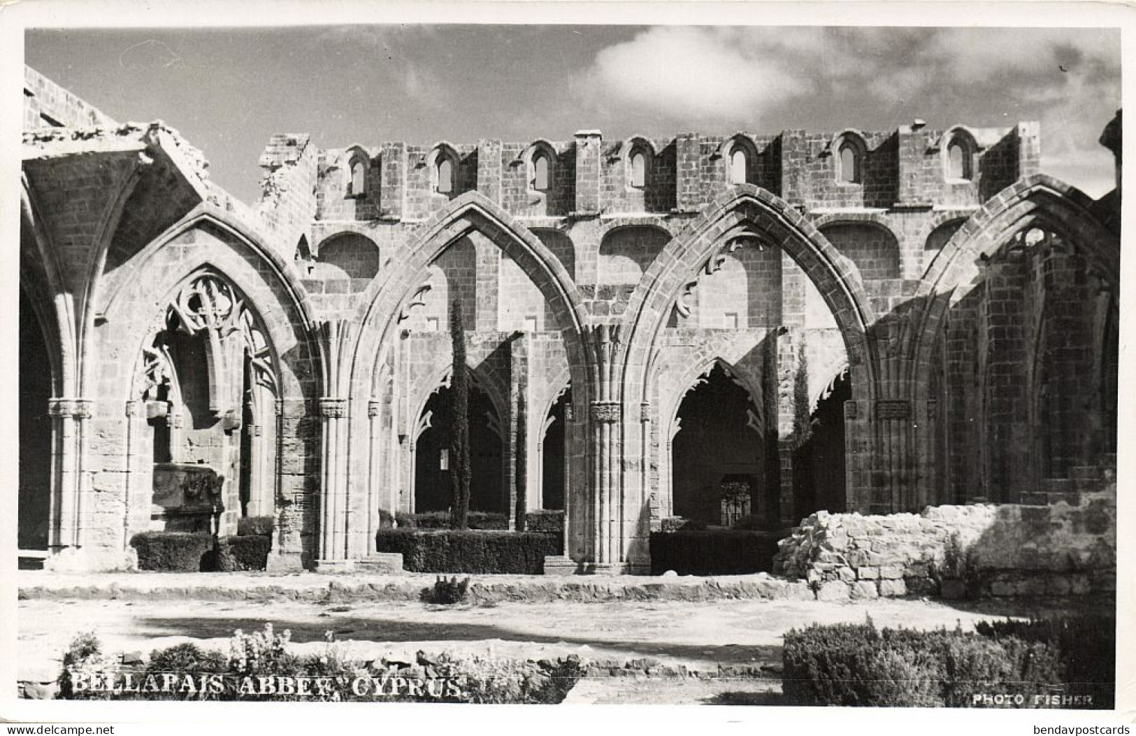 Cyprus, BELLAPAIS, Roman Sarcophagus Abbey (1950s) Photo Fisher RPPC Postcard - Chipre